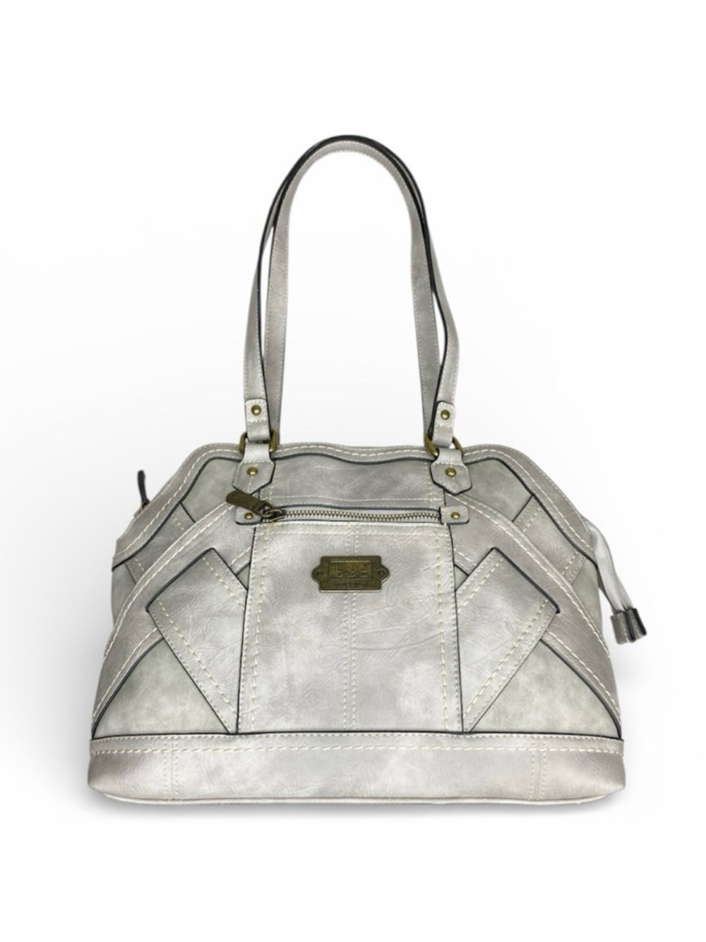 B.Ø.C Born Concept Gray Faux Leather Satchel Shoulder Bag Boho Y2K